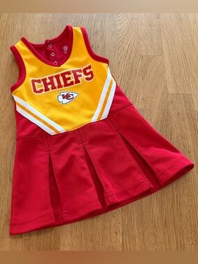 NFL Team Apparel 18 MONTHS KC Kansas City Chiefs Cheerleader Dress Red Yellow